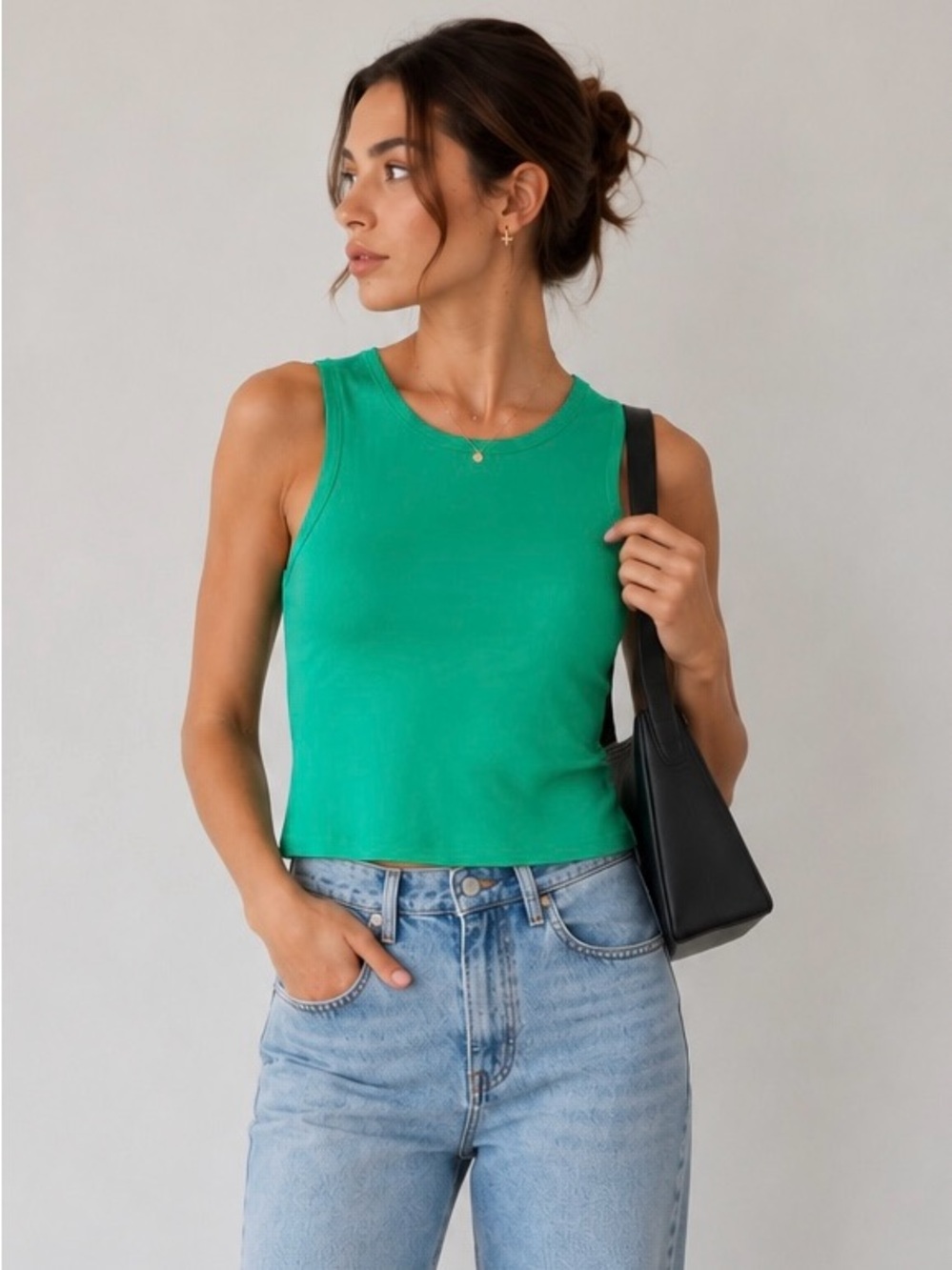 GAP Green Sleeveless Modern Tank Minimalist Capsule Wardrobe - Sz Small NWT